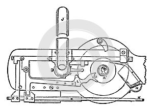 Mechanism of Minting Press from Royal Mint vintage illustration photo