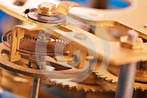 Mechanism the old alarm clock