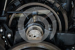 The mechanism of a old and vinage machine