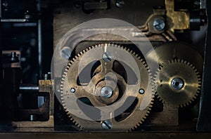 The mechanism of a old and vinage machine