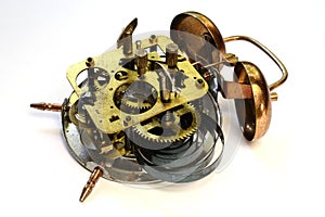 Mechanism of old vintage alarm clock