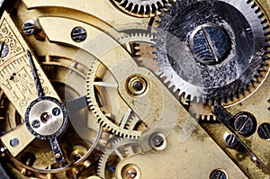 The mechanism of an old watch