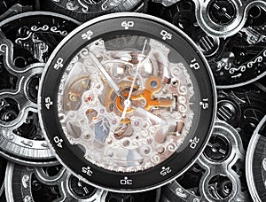 mechanism of a pocket watch