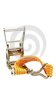 Mechanism for securing cargo ties isolated on white background