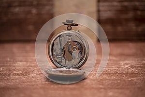 The mechanisms of a very old pocket watch