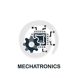 Mechatronics icon. Monochrome simple sign from engineering collection. Mechatronics icon for logo, templates, web design photo