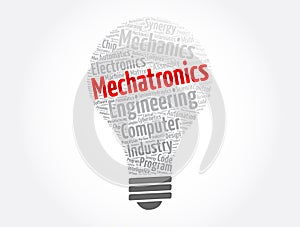 Mechatronics word cloud collage, concept background photo