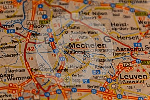 Mechelen, Belgium on a road m