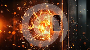 mechnism high contrast exploded view of a smart lock system