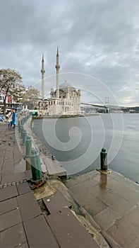 Mecidiye Mosque or Ortakoy Mosque in Istanbul. photo