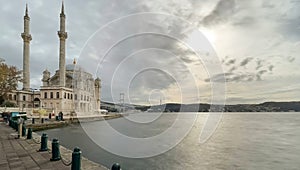 Mecidiye Mosque or Ortakoy Mosque in Istanbul. photo