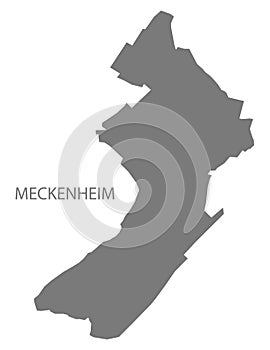 Meckenheim German city map grey illustration silhouette shape