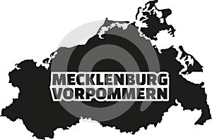 Mecklenburg-Western Pomerania map with german title photo