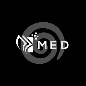 MED credit repair accounting logo design on BLACK background. MED creative initials Growth graph letter logo concept. MED business