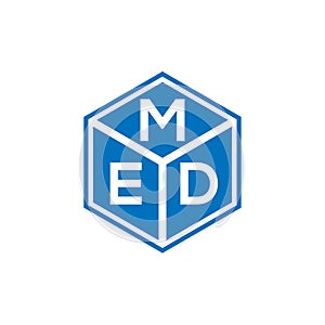 MED letter logo design on black background. MED creative initials letter logo concept. MED letter design