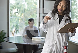 Med School Student and Female Scientist