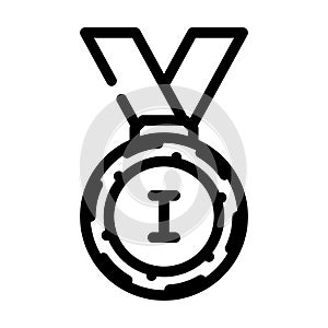 medal athlete winner award line icon vector illustration