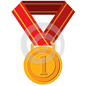Medal for the first place, sports equipment
