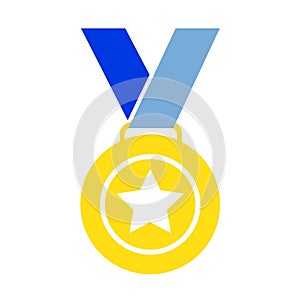 Medal golden award icon vector - 1st winner champion