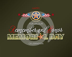 Medal of honor for U.S. Memorial day, celebration