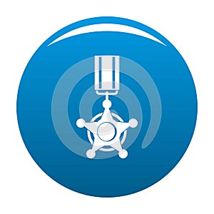Medal icon blue vector