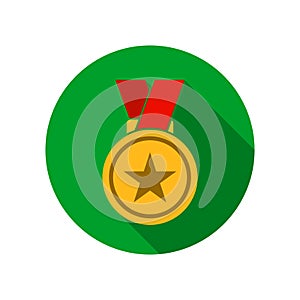 Medal icon in a flat style. Vector illustration