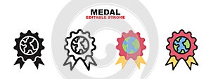 Medal icon set with different styles