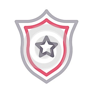 Medal vector color line icon