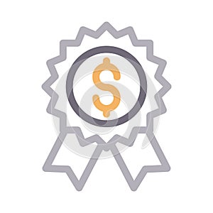 Medal vector color line icon