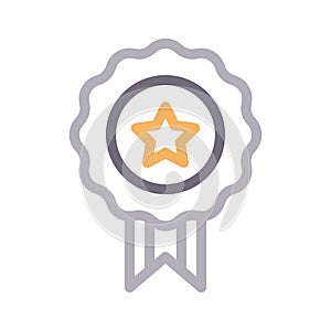 Medal vector color line icon