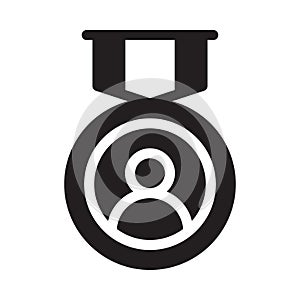 Medal vector glyph flat icon
