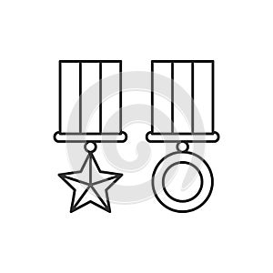 Medal of military valor line icon photo