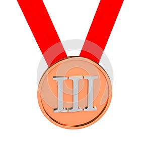 Medal over white background