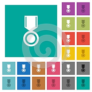 Medal solid square flat multi colored icons