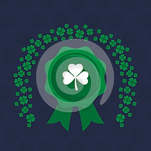 Medal with st patrick clover leaf