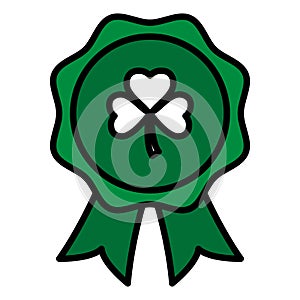 Medal with st patrick clover leaf