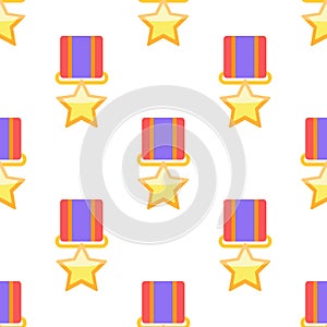 Medal with star seamless pattern background