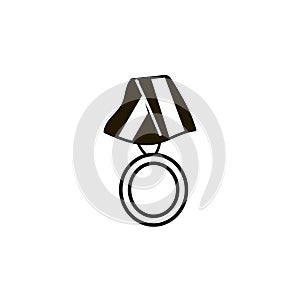 Medal or trophy icon icolated with ribbon photo