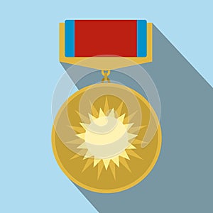 Medal of valor flat icon photo