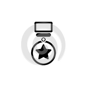 Medal of Valor. Medal of Honor. War Military Award Flat Vector Icon photo