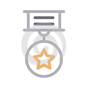 Medal vector color line icon