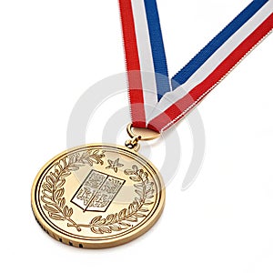 Medal on white background