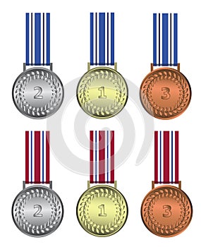 Medal winer gold silver bronze