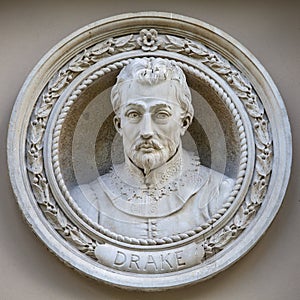 Medallion Bust of Sir Francis Drake in Greenwich photo