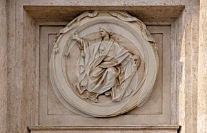 Medallion Justice on the Palazzo Montecitorio, seat of the Italian Chamber of Deputies in Rome