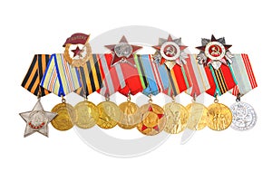 Medals and orders of Great Patriotic war isolated