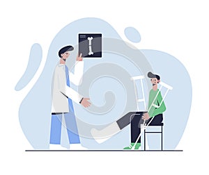 Vector illustration. Medical concept. Appointment with a traumatologist. photo