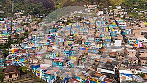 Medellin, Antioquia - Colombia. April 4, 2024. Constellations, the largest mural in the city, located in the Manrique neighborhood