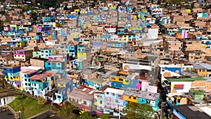 Medellin, Antioquia - Colombia. April 4, 2024. The UVA of the Armonia, the largest mural in the city