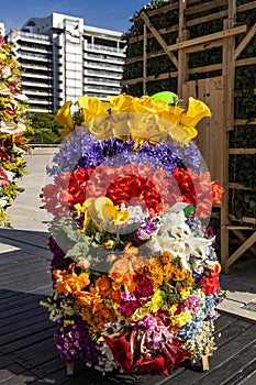 Medellin, Antioquia - Colombia - August 12, 2024. Winning silletas in the 67th version of the Silleteros Parade photo